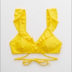 Aerie Yellow Wrap Bikini Top